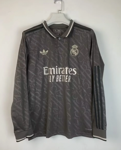 2024/25 Rea Madrid 2nd Away Gray LS Thailand Soccer Jersey AAA-410