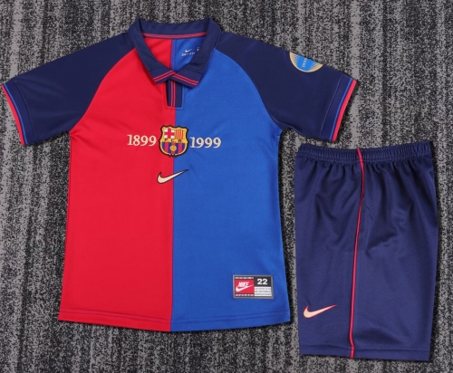 Kids 1899-1999 Retro Version Century Barcelona Blue & Red Kids/Youth Soccer Uniform-811/1040