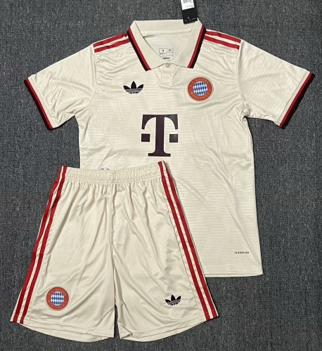 Kids 2024/25 Bayern München 2nd Away White Kids/Youth Soccer Uniform-123/507/516