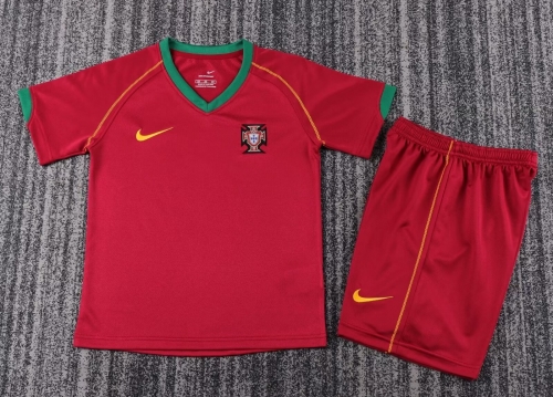 Kids 2006 Retro Portugal Home Red Youth/Kids Soccer Uniform-811/1040