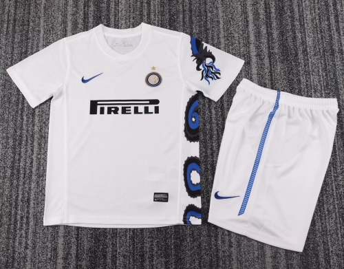 Kids 2010 Retro Version Inter Milan Away White Kids/Youth Soccer Uniform-811