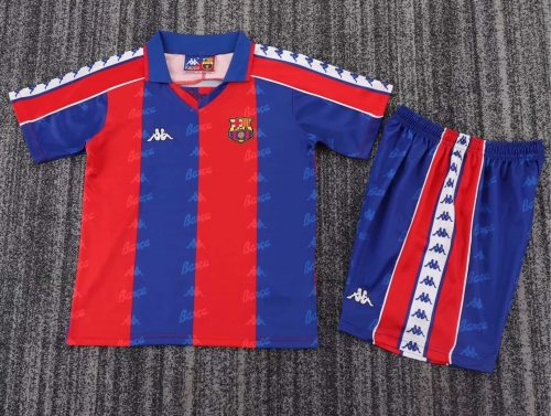 Kids 92-95 Retro Version Barcelona Home Blue & Red Kids/Youth Soccer Uniform-811