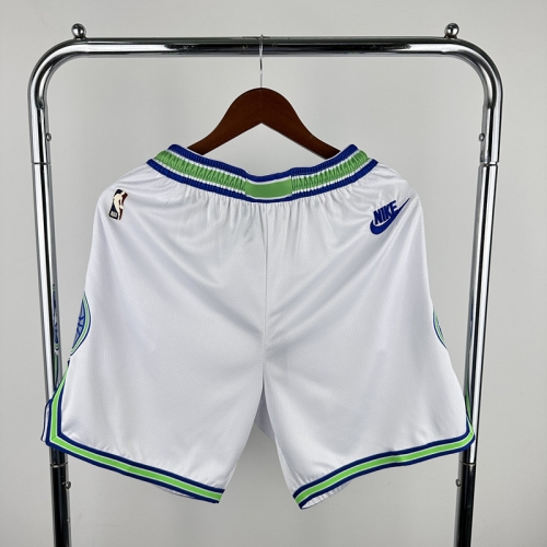 24 Season Retro Version NBA Minnesota Timberwolves White Shorts-311