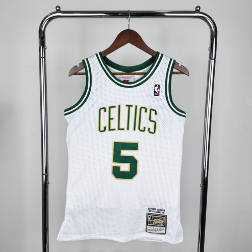 MN Retro Hot Press 08 Season NBA Boston Celtics White #5 Jersey-311