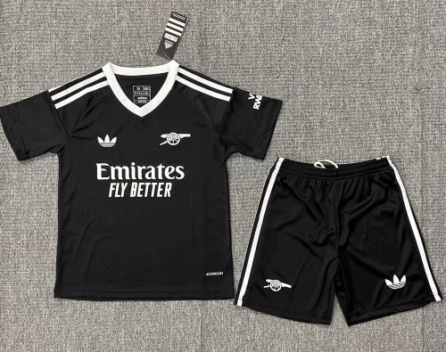 Kids 2024/25 Arsenal Goalkepeer Black Kids/Youth Soccer Uniform-522/36/208