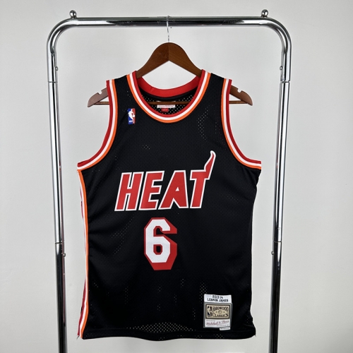 MN Retro Version Hot Press 13-14 Season Miami Heat NBA Black #6 Jersey-311