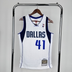 MN Retro Hot Press Season 10-11  NBA Dallas Mavericks White #41 Jersey-311