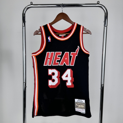 MN Retro Version Hot Press  13-14 Season Miami Heat NBA Black #34 Jersey-311