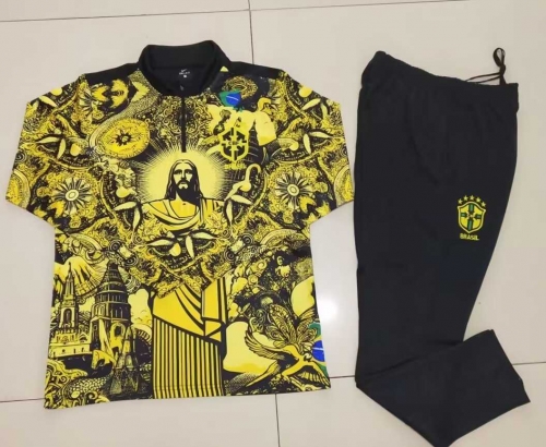 2024/25 Special Version Brazil Black & Yellow Thailand Soccer Uniform-GDP