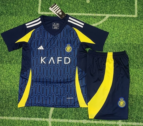 Kids 2024/25 Al-Nassr FC Away Blue Kids/Youth Soccer Uniform-516/507/522