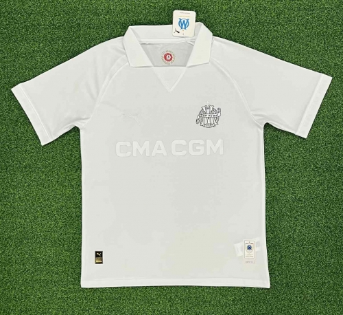 125th Commemorative Version 2024/25 Olympique de Marseille White Thailand Soccer Jersey AAA-320/23/416