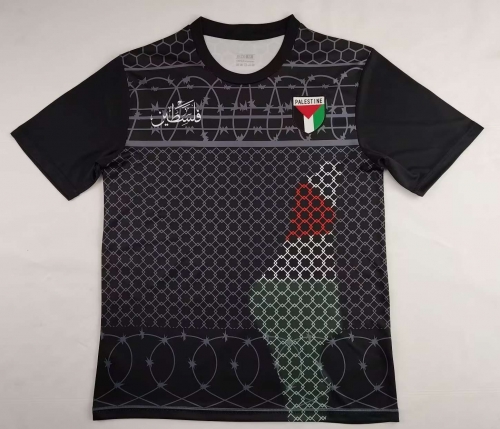 Retro Version Palestine Black Thailand Soccer Jersey AAA-38