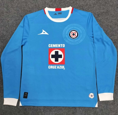 2024/25 Cruz Azul Home Blue LS Thailand Soccer Jersey AAA-07