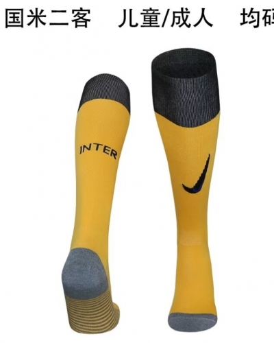 Kids/Youth 2024/25 Inter Milan 2nd Away Yellow Thailand Soccer Socks