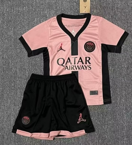 kids 2024/25 Paris SG 2nd Away Pink Kids/Youth Soccer Uniform-507/516