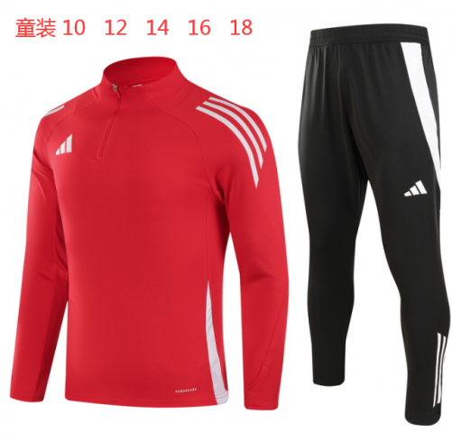 Kids 2024/25 Adida Red Kids/Youth Soccer Tracksuit Uniform-GDP