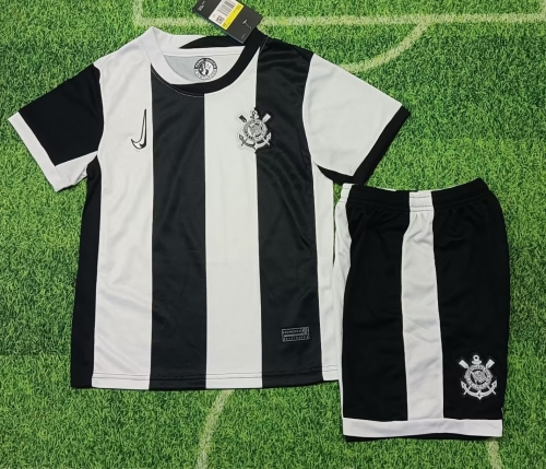 Kids 2024/25 Corinthians 2nd Away Black & White Kids/Youth Soccer Uniform-507