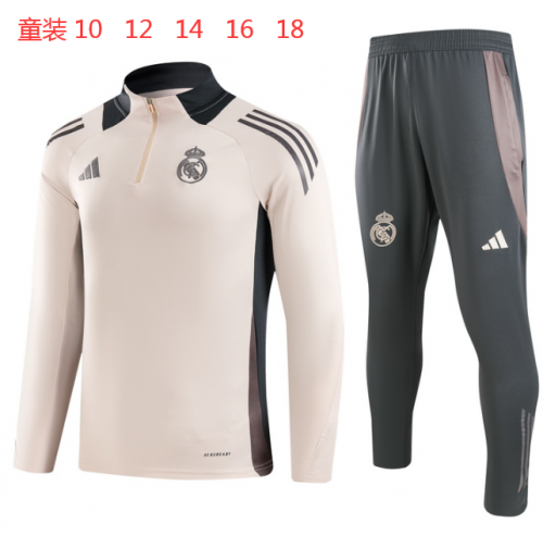 Kids 2024/25 Real Madrid Light Pink Kids/Youth Soccer Tracksuit Uniform-GDP