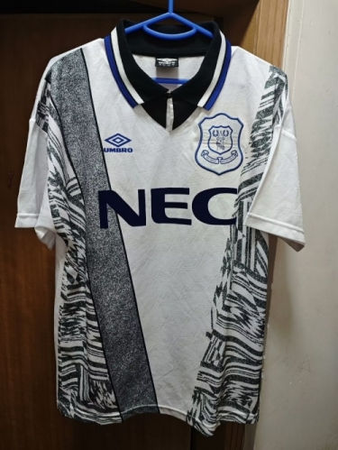 94-95 Retro Version Everton Away White Thailand Soccer Jersey AAA-1041