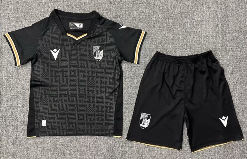 Kids 2024/25 Vitória S.C. Away Black Kids/Youth Soccer Uniform-522