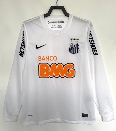 12/13 Retro Version Santos FC Home White Thailand LS Soccer Jersey AAA-811