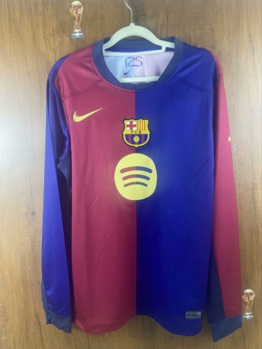 2024/25 New Ads Barcelona Home Red & Blue Thailand LS Soccer Jeesey AAA-410