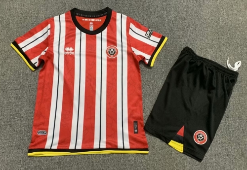 Kids 2024/25 Sheffield United Home Red & White Kids/Youth Soccer Uniform-1040