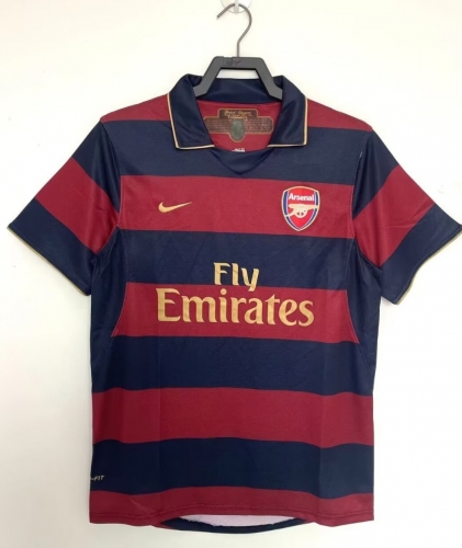 07-08 Retro Version Arsenal 2nd Away Red & Blue Thailand Soccer Jersey AAA-811