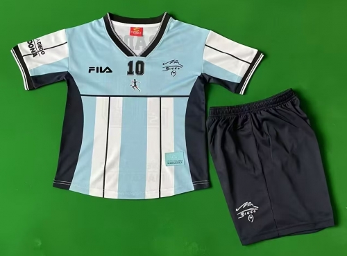 Kids 00/01 Retro Argentina Blue and White #10 (MARADONA) Kids/Youth Soccer Uniform-811