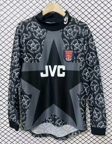 94-95 Retro Version Arsenal Goalkeeper Black & Gray LS Thailand Soccer Jersey AAA-95