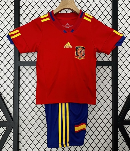 Kids 2010 Retro Spain Home Red Kids/Youth Soccer Uniform-811