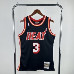 MN Retro Version Hot Press 13-14 Season Miami Heat NBA Black #3 Jersey-311