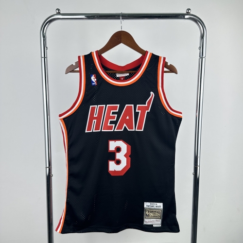 MN Retro Version Hot Press 13-14 Season Miami Heat NBA Black #3 Jersey-311