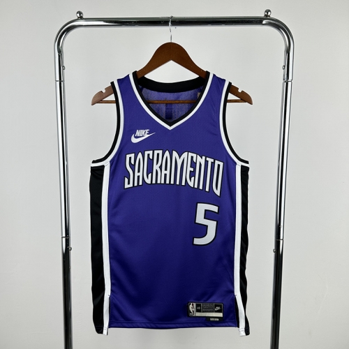 2025 Season Retro Version NBA Sacramento Kings Purple #5 Jersey-311