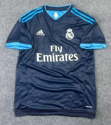 15/16 Retro Version Real Madrid 2nd Away Royal Blue Thailand Soccer Jersey AAA-JM