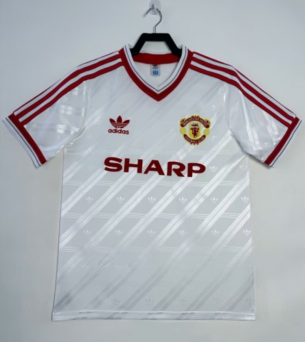 86 Retro Version Manchester United Away White Thailand Soccer Jersey AAA-811/709