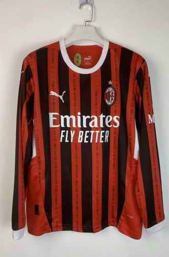 204/25 AC Milan Home Red LS Thailand Soccer Jersey AAA-410