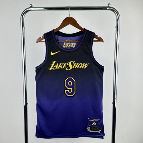 25 Season City Version Los Angeles Lakers NBA Blue & Purple #9 Jersey-311