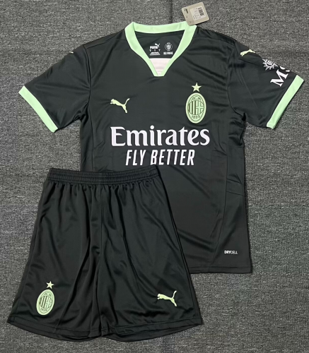 2024/25 AC Milan 2nd Away Black Soccer Uniform-315/302/516