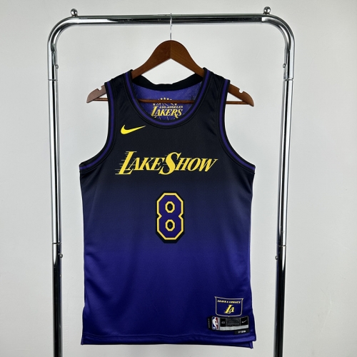 25 Season City Version Los Angeles Lakers NBA Blue & Purple #8 Jersey-311