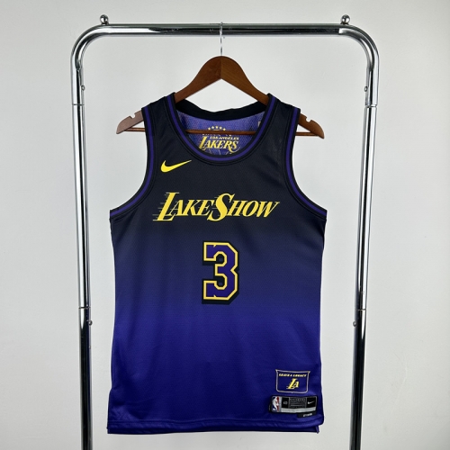 25 Season City Version Los Angeles Lakers NBA Blue & Purple #3 Jersey-311