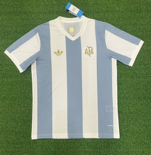 2024/2025 Commemorative Version  Argentina White & Blue Thailand Soccer Jersey AAA-320/416/705