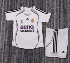 Kids 06-07 Retro Version Real Madrid Home White Kids/Youth Soccer Uniform-1040/811