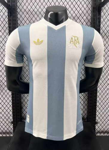 Player Version 2024/2025 Commemorative Version Argentina White & Blue Thailand Soccer Jersey AAA-908/MY/308