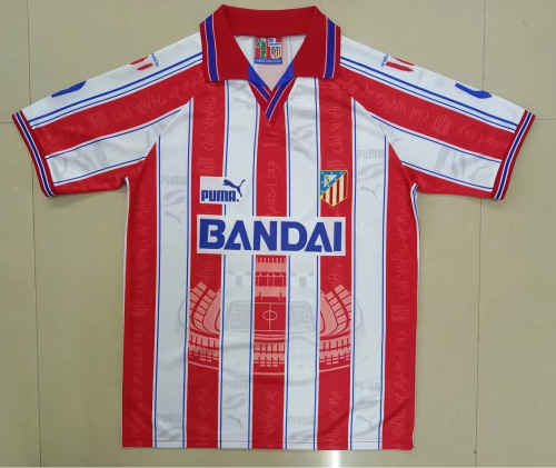 96/97 Retro Version Atlético Madrid Home White & Red Thailand Soccer Jersey AAA-522