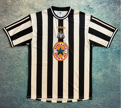 1997-99 Retro Version Newcastle United Home Black & White Thailand Soccer Jersey AAA-7T301/503/601