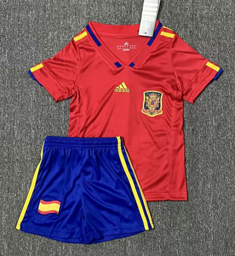 Kids 2010 Retro Spain Home Red Kids/Youth Soccer Uniform-811/516