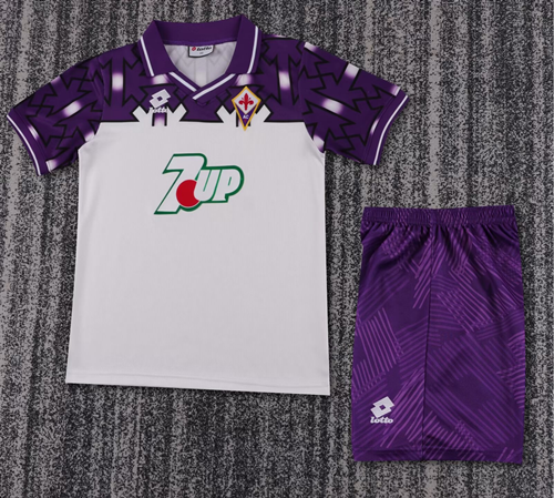 Kids 92/93 Retro ACF Fiorentina Away White & Purple Kids/Youth Thailand Soccer Jersey AAA-811