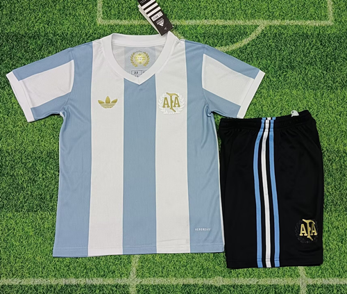 50th Commemorative Version 2024/25 Argentina Home Blue and White Kids/Youth Soccer Uniform-530