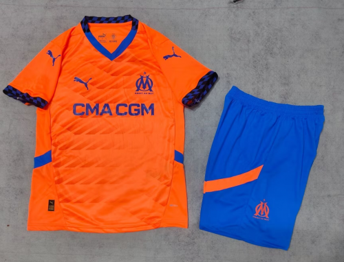 2024/25 Olympique Marseille 2nd Away Orange Soccer Uniform-315